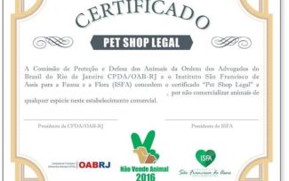 Campanha tem como objetivo inibir as vendas de animais no Rio de Janeiro
