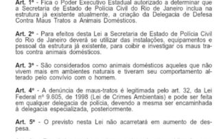 Witzel sanciona lei que prevê criação de delegacia de combate aos maus-tratos contra animais no RJ